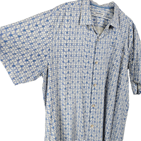 Tommy Bahama 100% Silk Machine Washable Button Front Shirt Size 2XL Pattern - Picture 6 of 8